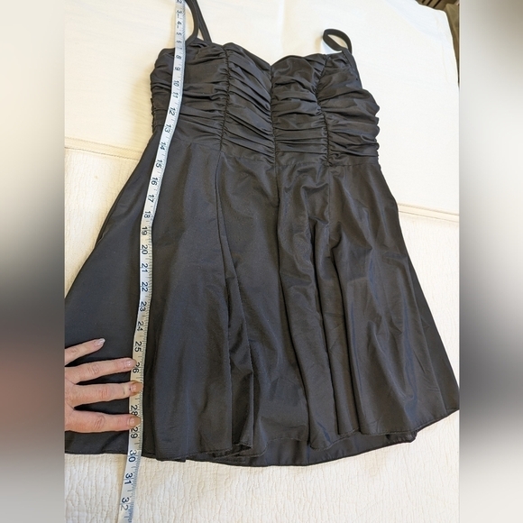 Figure Magic Black Slimming Ruched Swim Dress 12 - Picture 9 of 10